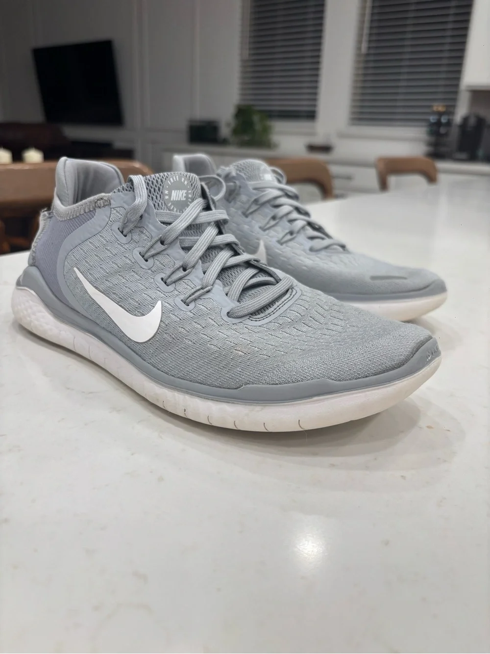 Nike Gray Frees / Free Run Low-Top Sneakers with White Swoosh size 8